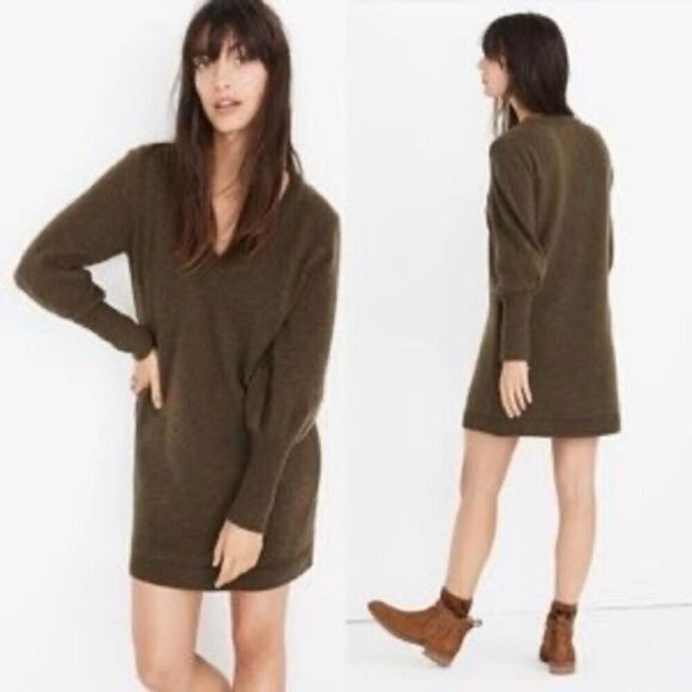 NWT Madewell Bubble-Sleeve Sweater-Dress size Med